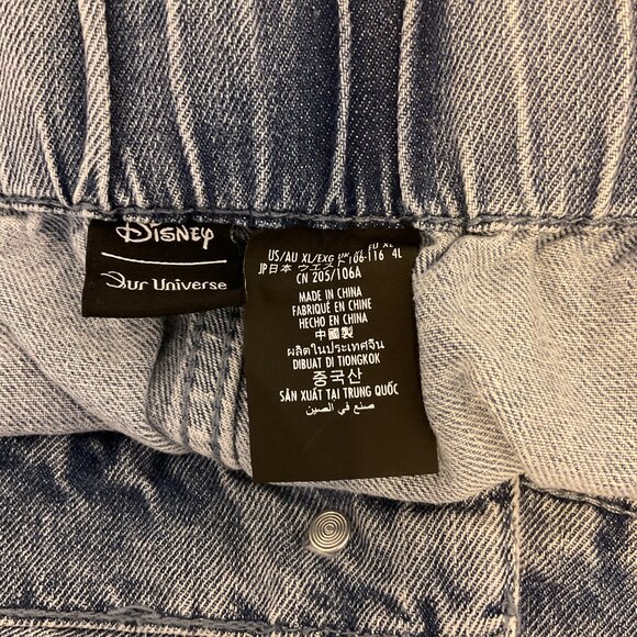 Disney Our Universe Jeans XL Blue Elastic Waist Tapered Leg Pluto Mickey New NWT - Picture 12 of 12